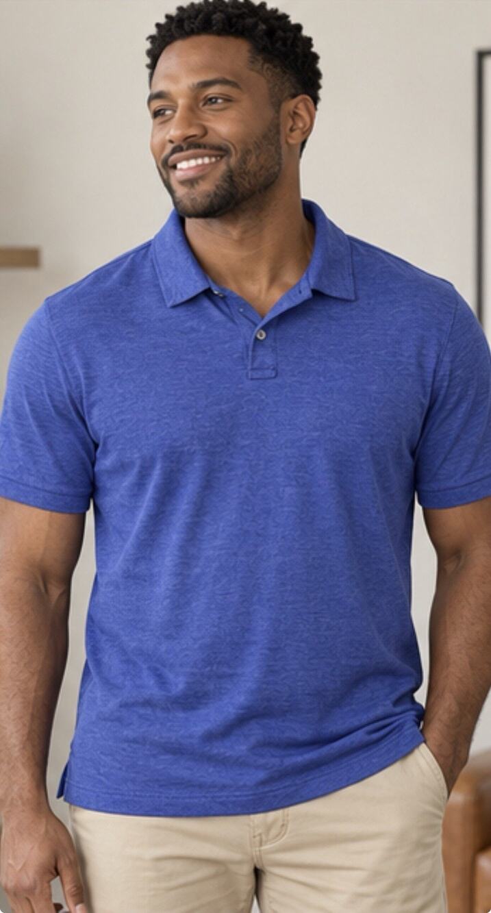 Banana Republic Luxury Touch Polo Men’s XXL Slim Fit Blue Short Sleeve